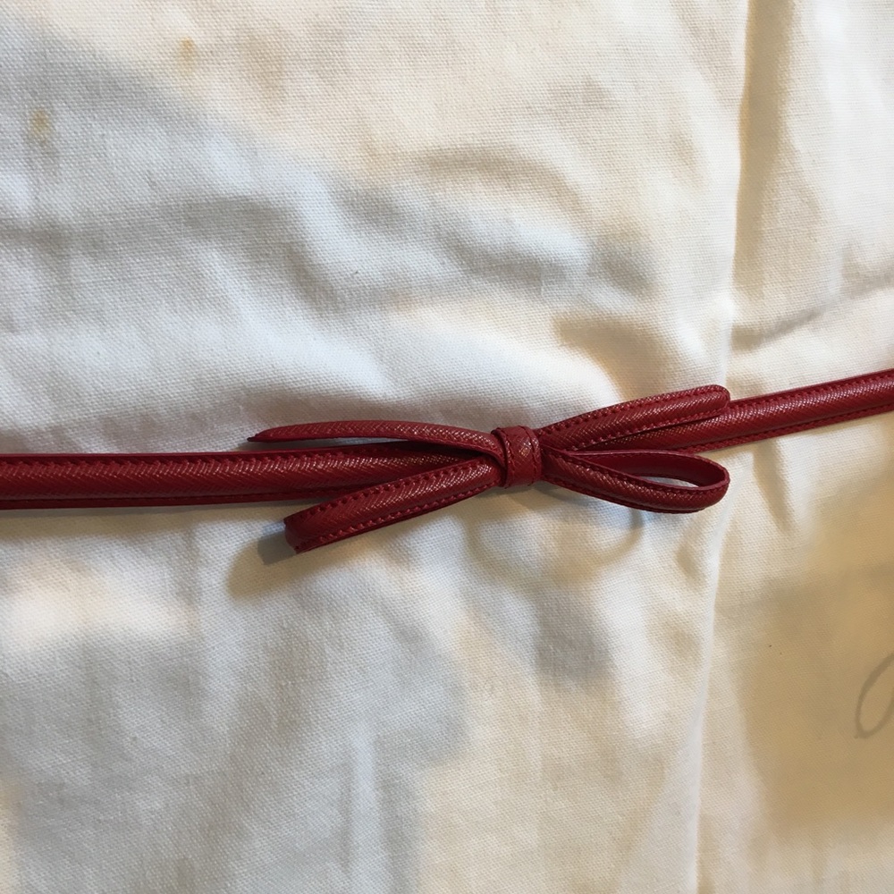 Prada red Saffiano leather belt